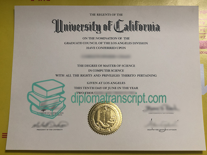 University of California, Los Angeles (UCLA) diploma