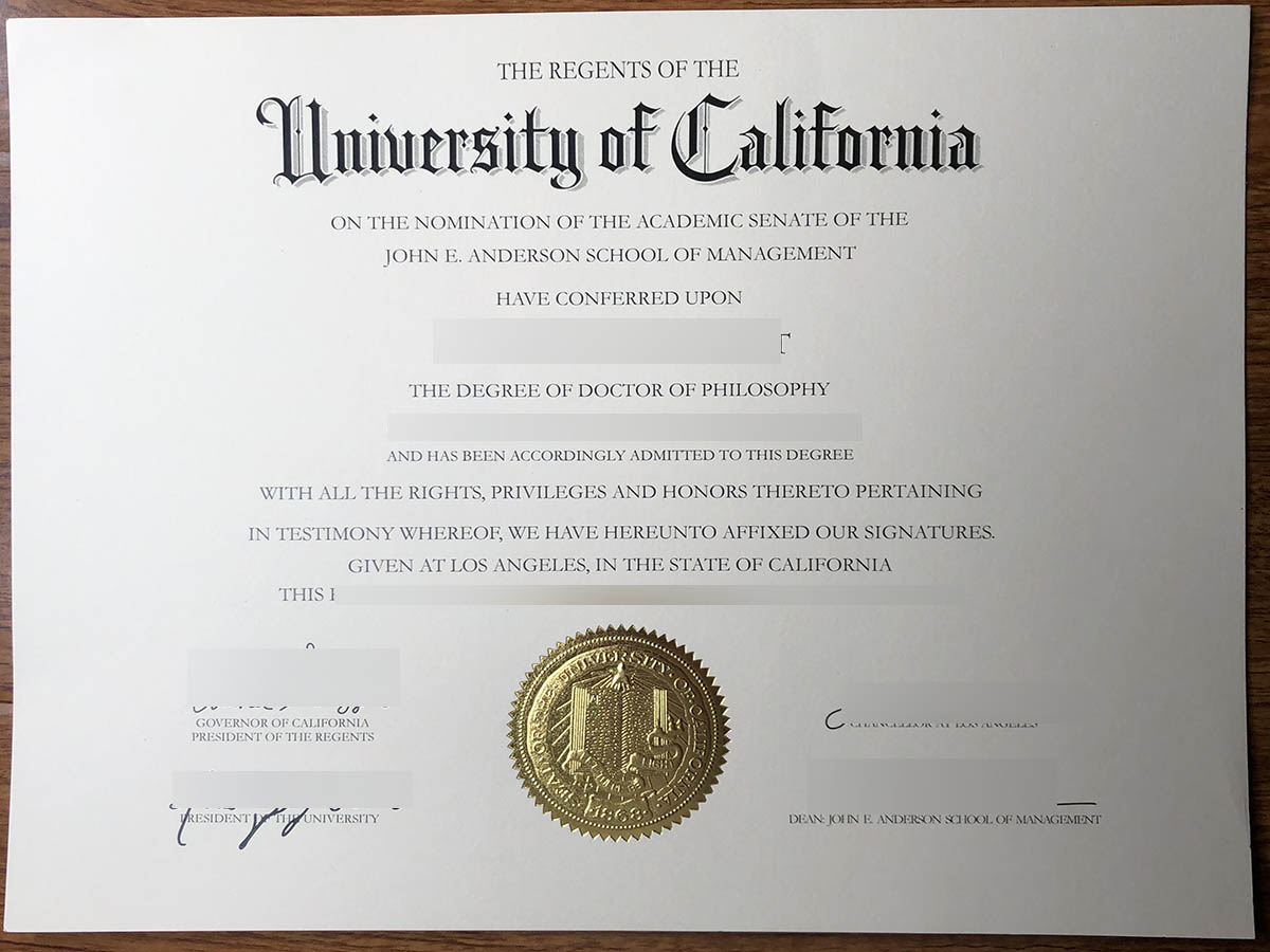 fake University of California diploma