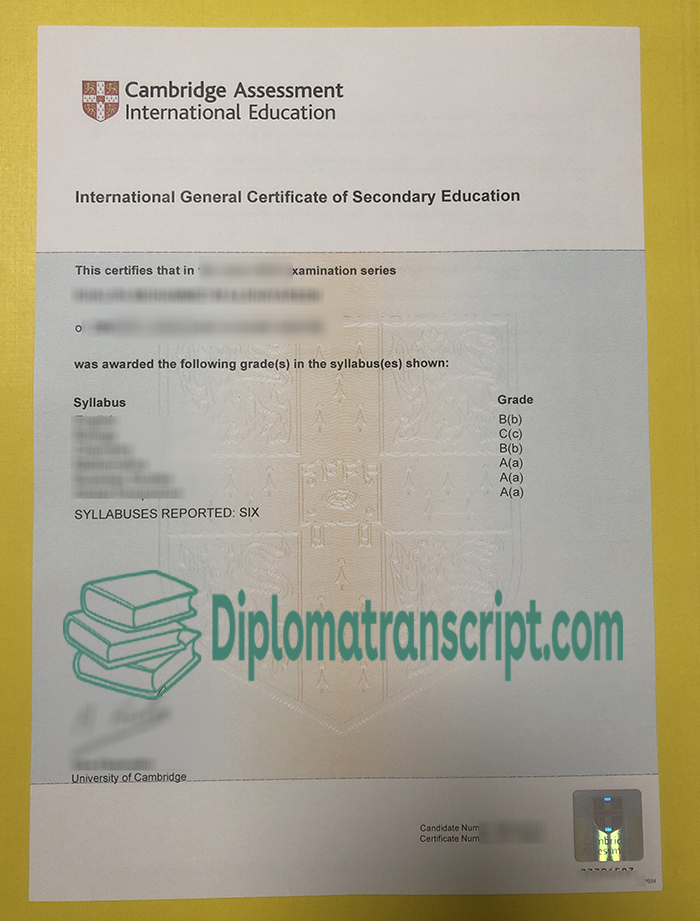 Cambridge IGCSE Certificate