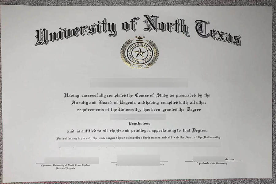 FAKE University of North Texas DIPLOMA