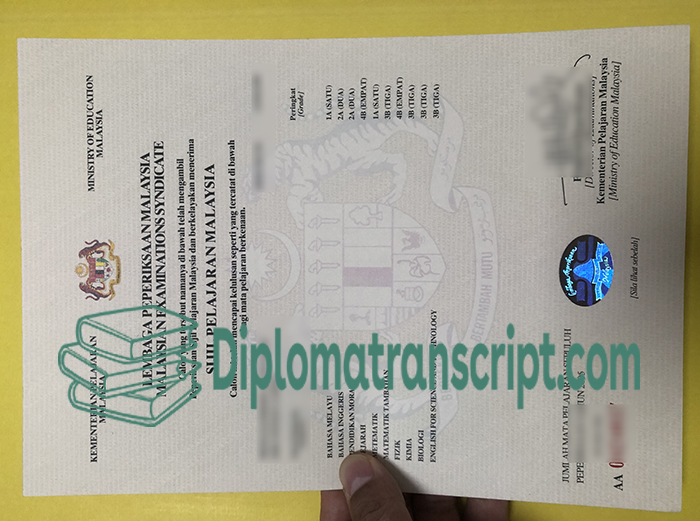 SPM certificate sample