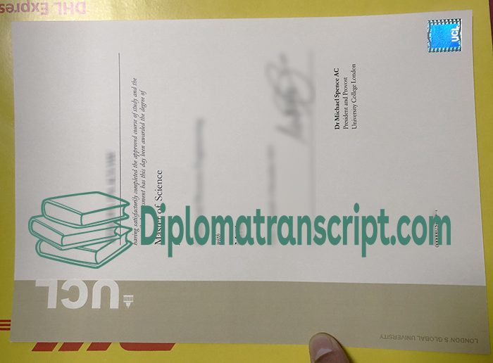 University College London degree, UCL diploma sample