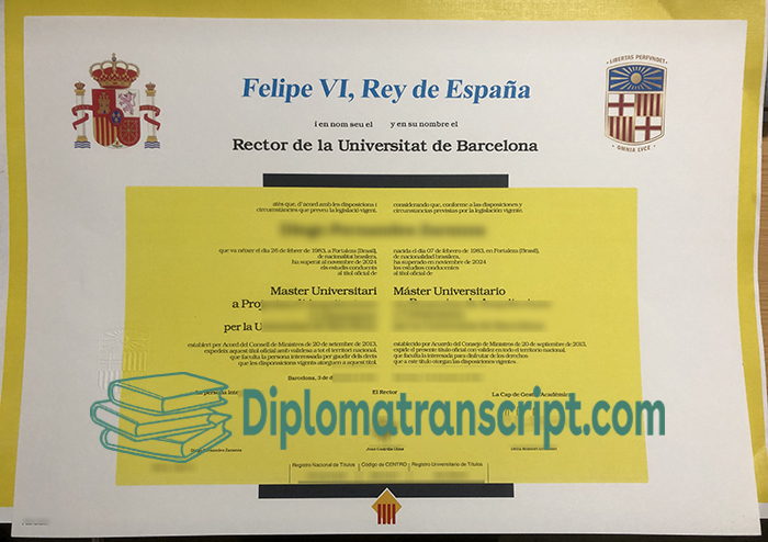 University of Barcelona diploma