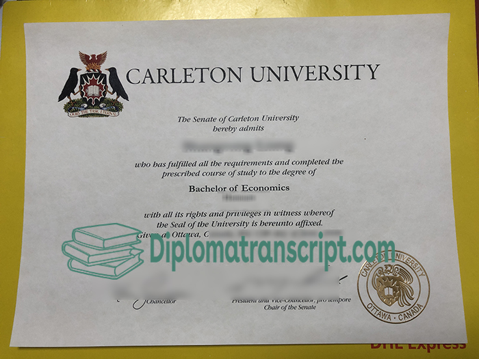 certificado de diploma de la Universidad de Carleton