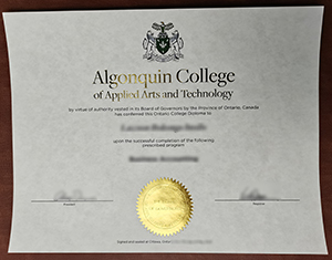 Algonquin College diploma sample