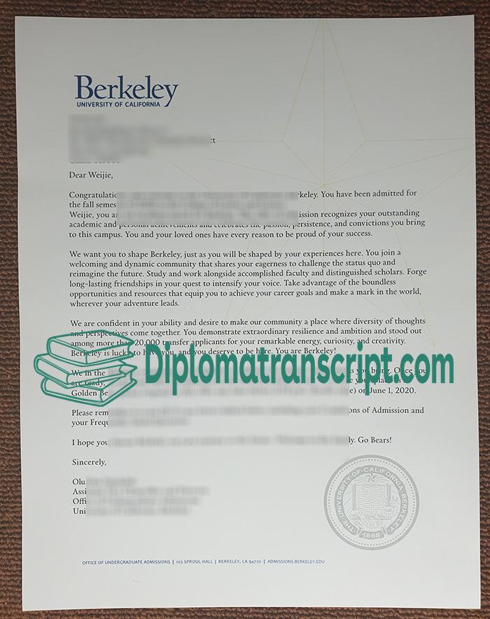 Berkeley university of california Acceptance Letters