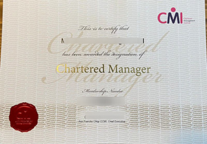 CMI Chartered Manager certificate sample