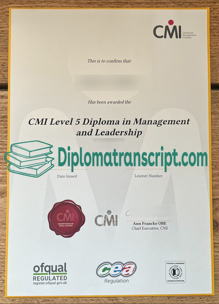 CMI Level 5 diploma in Management and Leadership