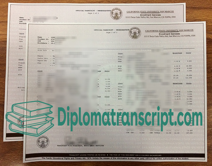 CSUSM transcript