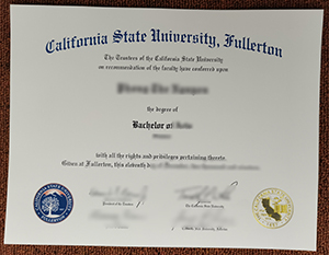 Cal State Fullerton diploma sample