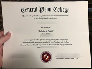 Central Penn College diploma sample