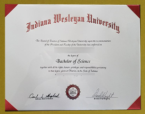 Indiana Wesleyan University degree certificate