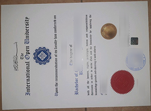 International Open University degree certificate