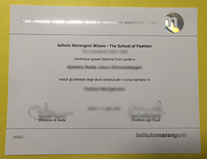 Istituto Marangoni diploma sample