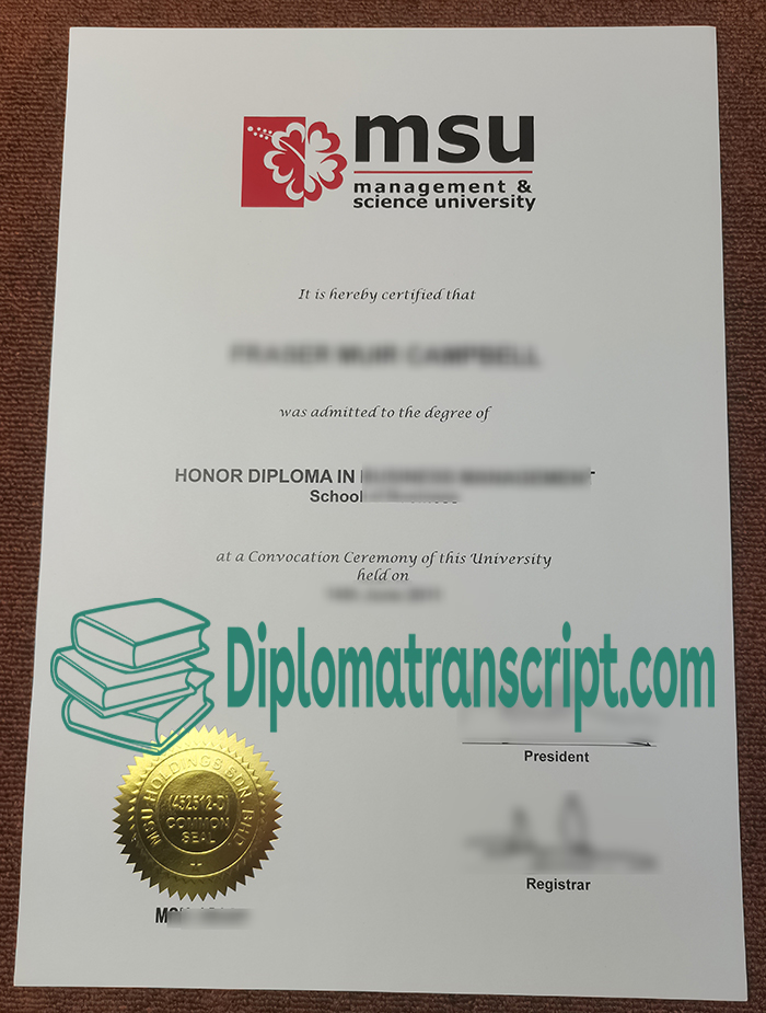 Management & Science University diploma