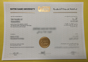 Notre Dame University–Louaize diploma sample