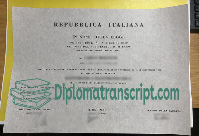 Politecnico di Milano diploma 1995