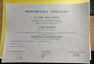 Politecnico di Milano diploma for 1995