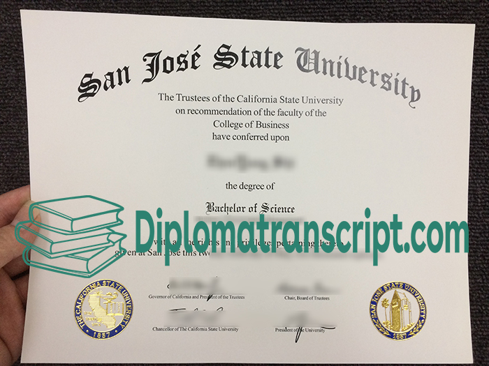 SJSU diploma certificate