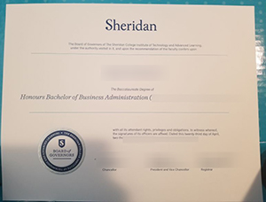 Sheridan College Degree sample