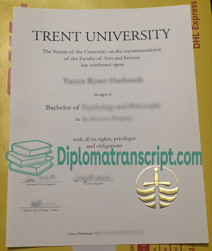 Trent University degree certificate