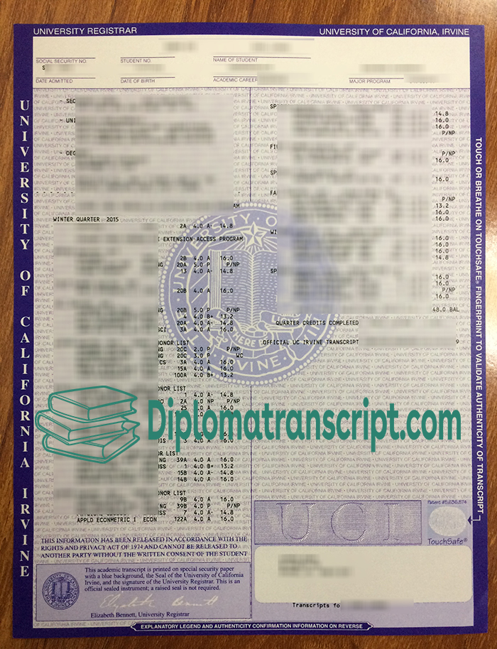 UC Irvine transcript