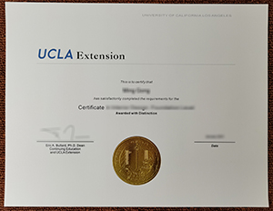 UCLA Extension Certificate sample