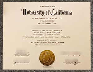 UCSB diploma certificate