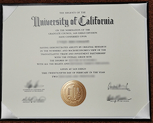 UCSD diploma certificate