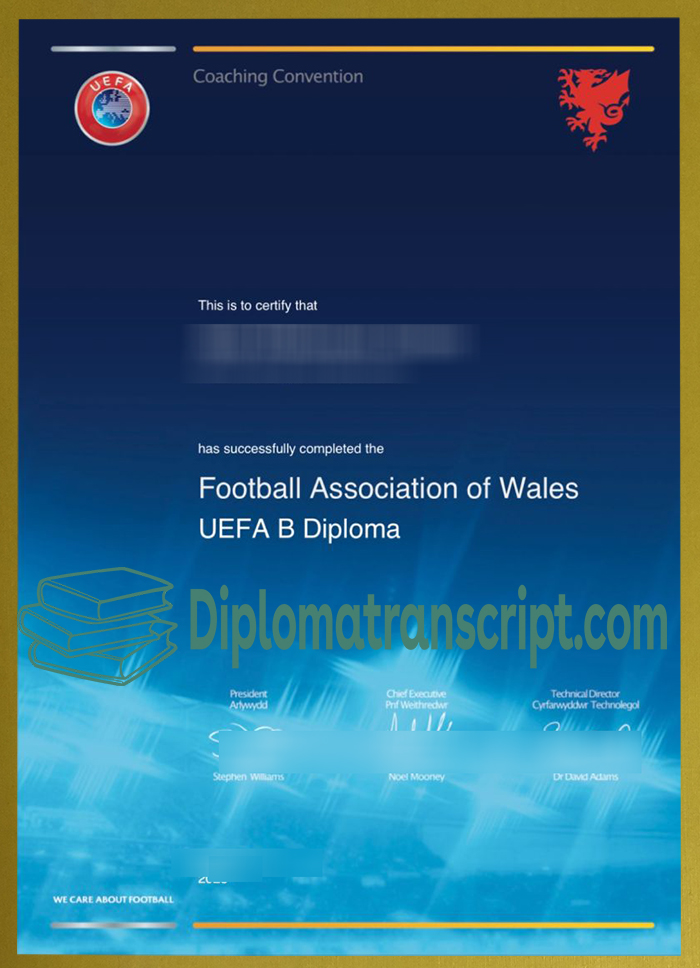 UEFA FAW B licence diploma