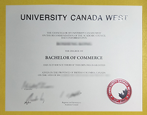 University Canada West Degree certificate