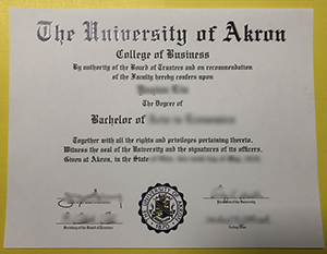 University of Akron diploma sample