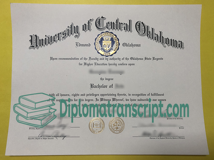 University of Central Oklahoma (UCO) diploma