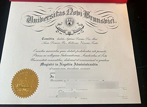 University of New Brunswick degree certificate