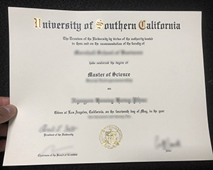 University of Southern California diploma, USC MSc degree sample