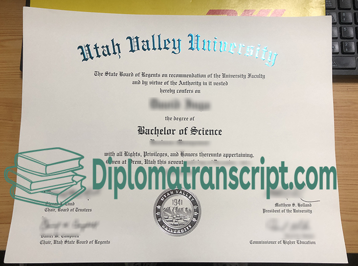 Utah Valley University (UVU) diploma