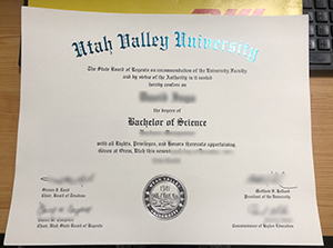 Utah Valley University diploma certificate