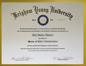 Brigham Young University diploma sample