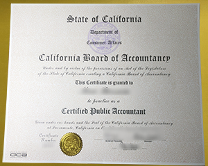 California CPA certificate sample