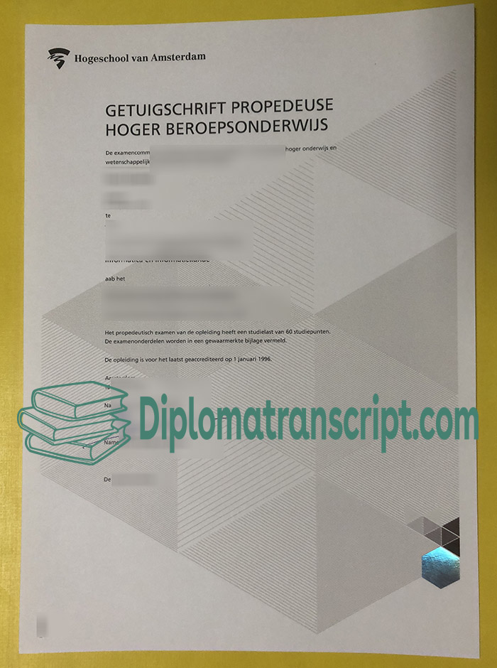 Hogeschool van Amsterdam diploma