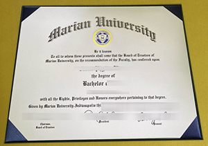 Marian University (Indiana) degree certificate