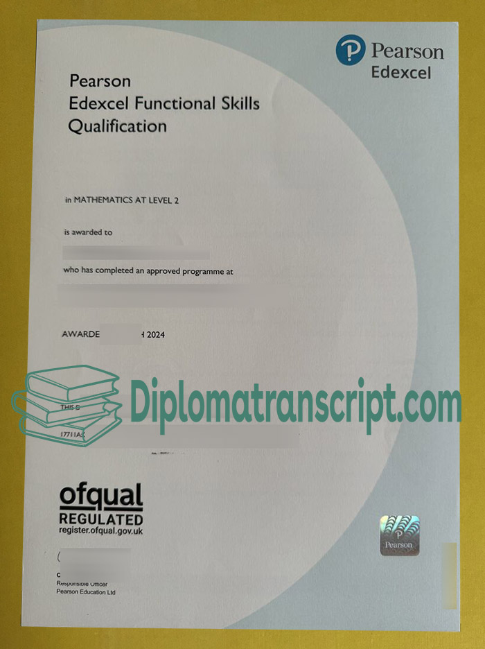 Pearson Esexcel Functional Skills English level 2 certificate