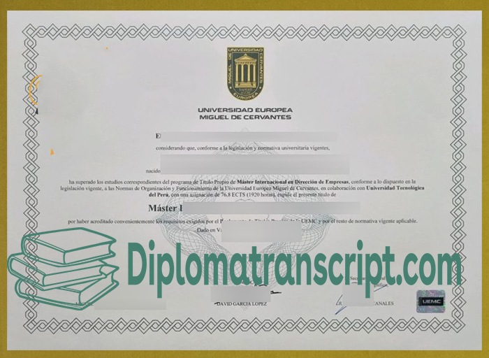 Universidad Europea Miguel de Cervantes (UEMC) diploma