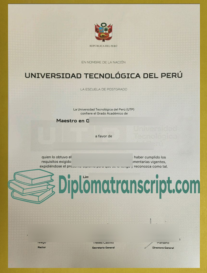 Universidad Tecnológica del Perú diploma