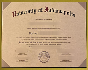 University of Indianapolis (UIndy) diploma sample