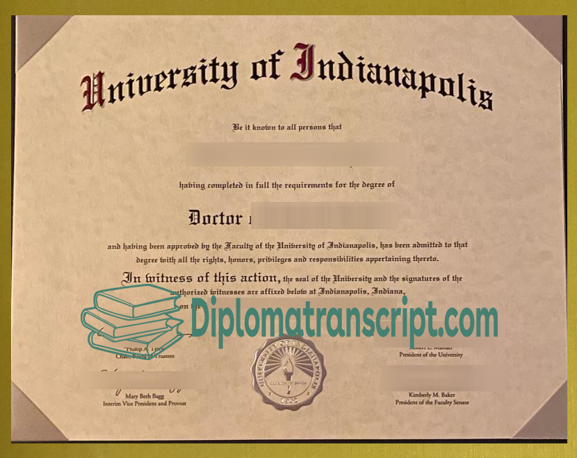 University of Indianapolis (UIndy) diploma