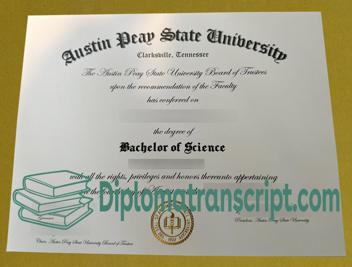 Austin Peay State University (APSU) diploma