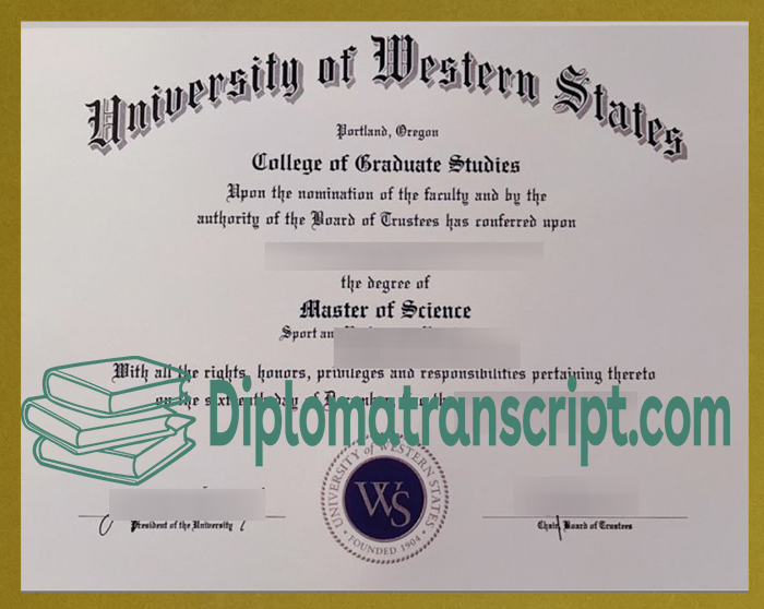 University of Western States diploma