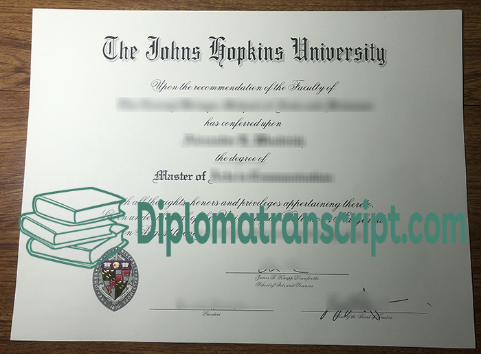 JHU diploma, Johns Hopkins University degree