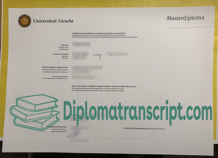 Utrecht University diploma sample